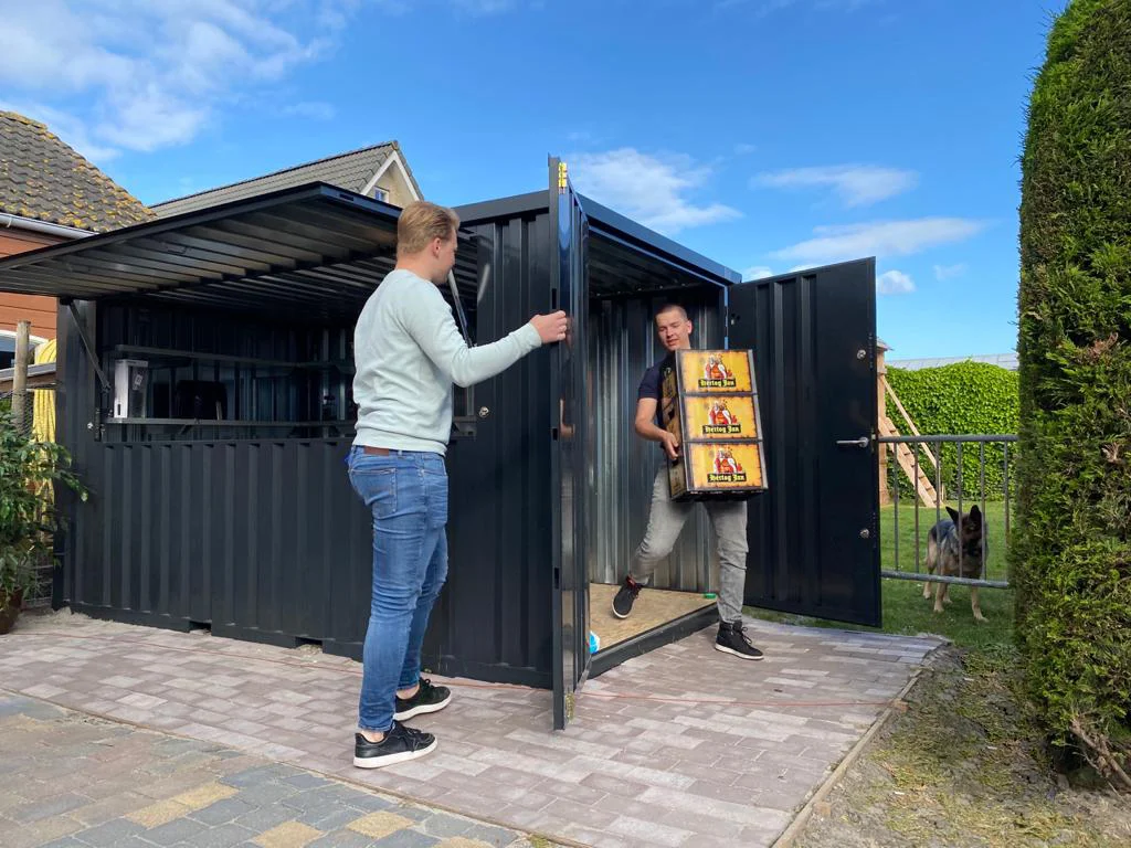 Conteneur Bar Démontable 6×2m XL Bleu RAL5015 – Image 3